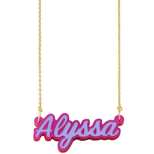 Acrylic Script Name with Enamel Necklace sold by Limoges Jewelry product image thumbnail 3