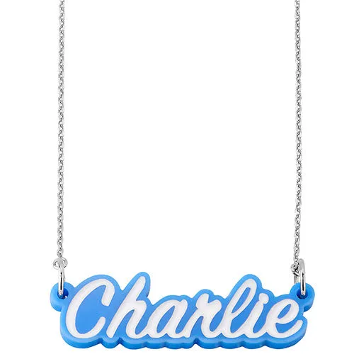 Acrylic Script Name with Enamel Necklace sold by Limoges Jewelry product image thumbnail 2