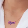 Acrylic Script Name with Enamel Necklace sold by Limoges Jewelry