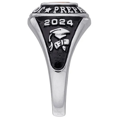 Ladies' Sterling Silver Traditional Oval Birthstone Class Ring sold by Limoges Jewelry product image thumbnail 3