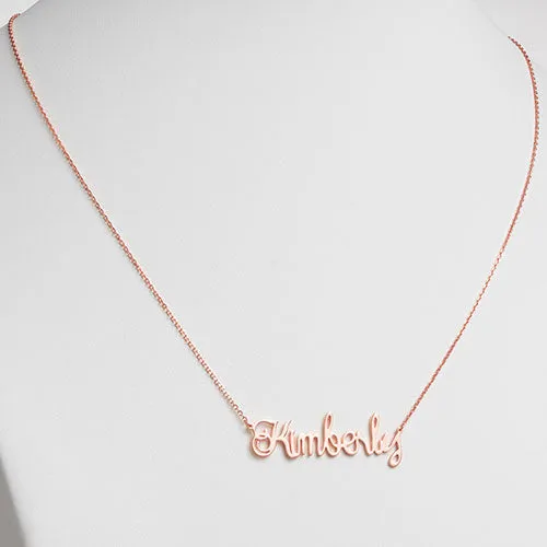 10K Rose Gold Script Name Necklace sold by Limoges Jewelry product image thumbnail 2