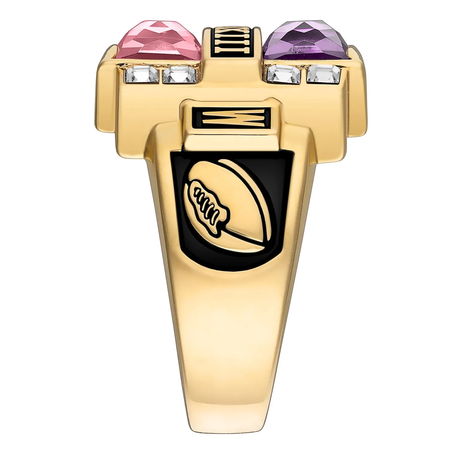 Men's 14K Gold over Sterling Double Birthstone & CZ Rectangle Class Ring sold by Limoges Jewelry product image thumbnail 4