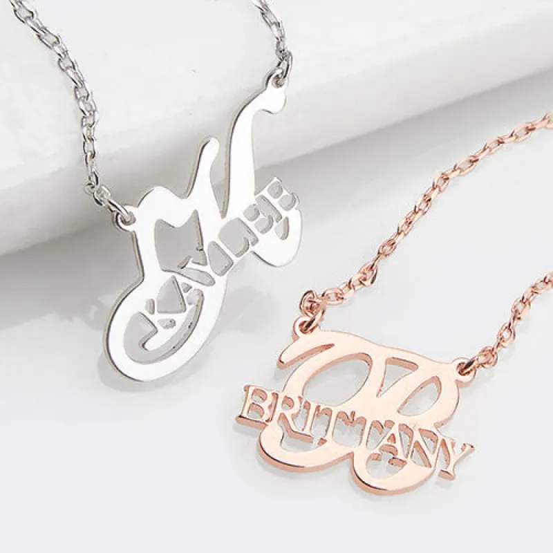 Script Initial and Name Necklace sold by Limoges Jewelry