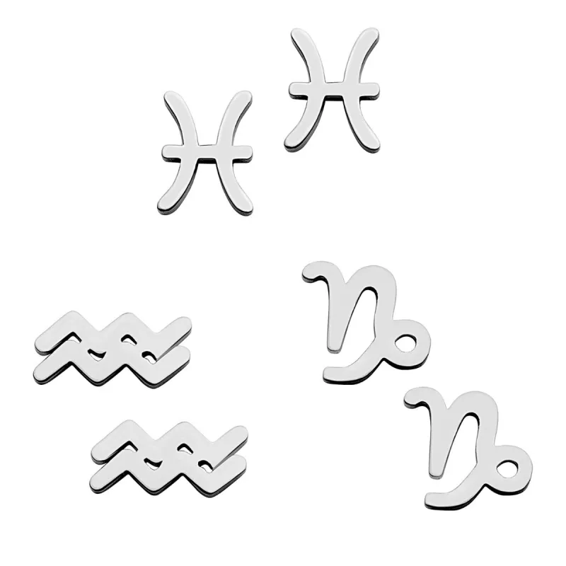 Silver Plated Zodiac Sign Cutout Stud Earring sold by Limoges Jewelry