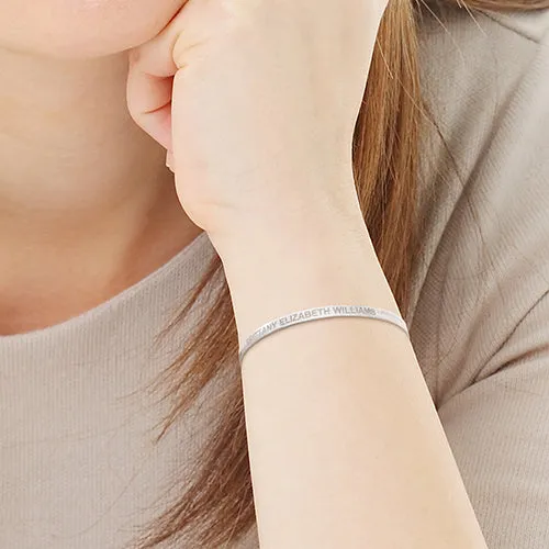 Engraved Herringbone Bracelet 7+1" sold by Limoges Jewelry product image thumbnail 5