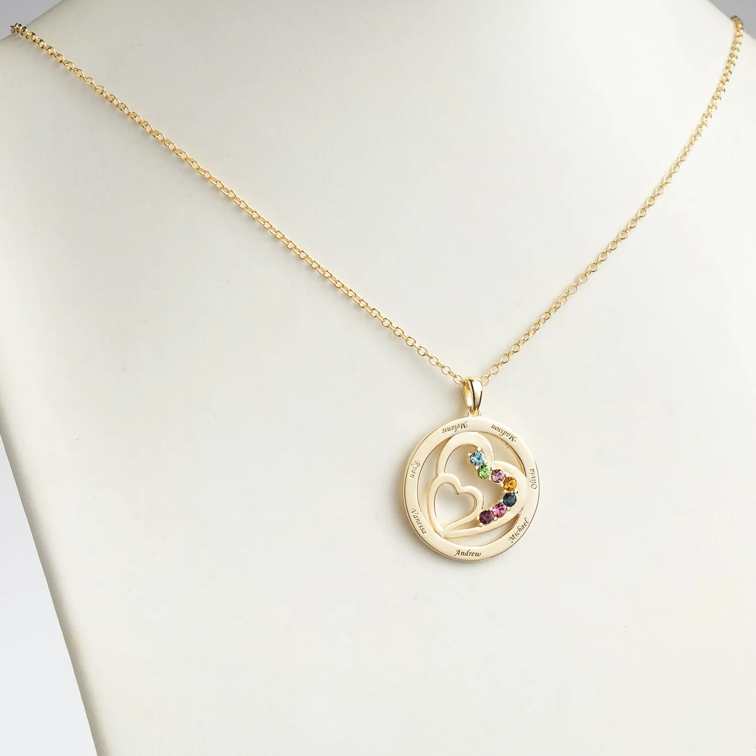 Family Names and Birthstones Heart Pendant sold by Limoges Jewelry product image thumbnail 2