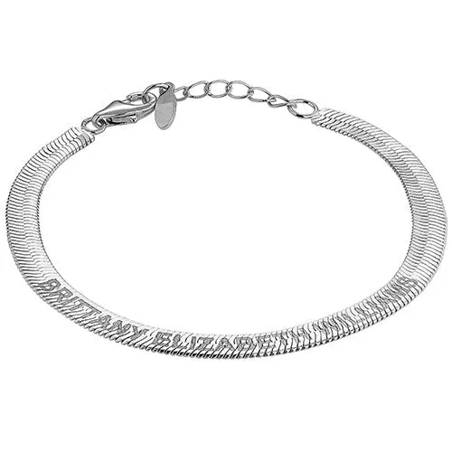 Engraved Herringbone Bracelet 7+1" sold by Limoges Jewelry product image thumbnail 3