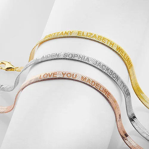 Engraved Herringbone Bracelet 7+1" sold by Limoges Jewelry product image thumbnail 2