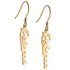 14K Gold over Sterling Script Name Dangle Earrings sold by Limoges Jewelry