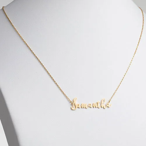 10K Yellow Gold Fancy Script Name Necklace sold by Limoges Jewelry product image thumbnail 2