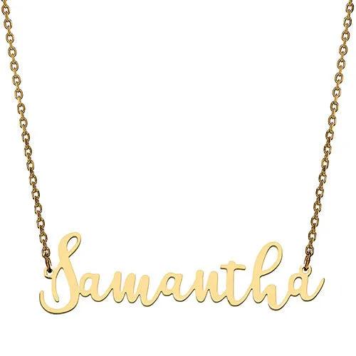 10K Yellow Gold Fancy Script Name Necklace sold by Limoges Jewelry