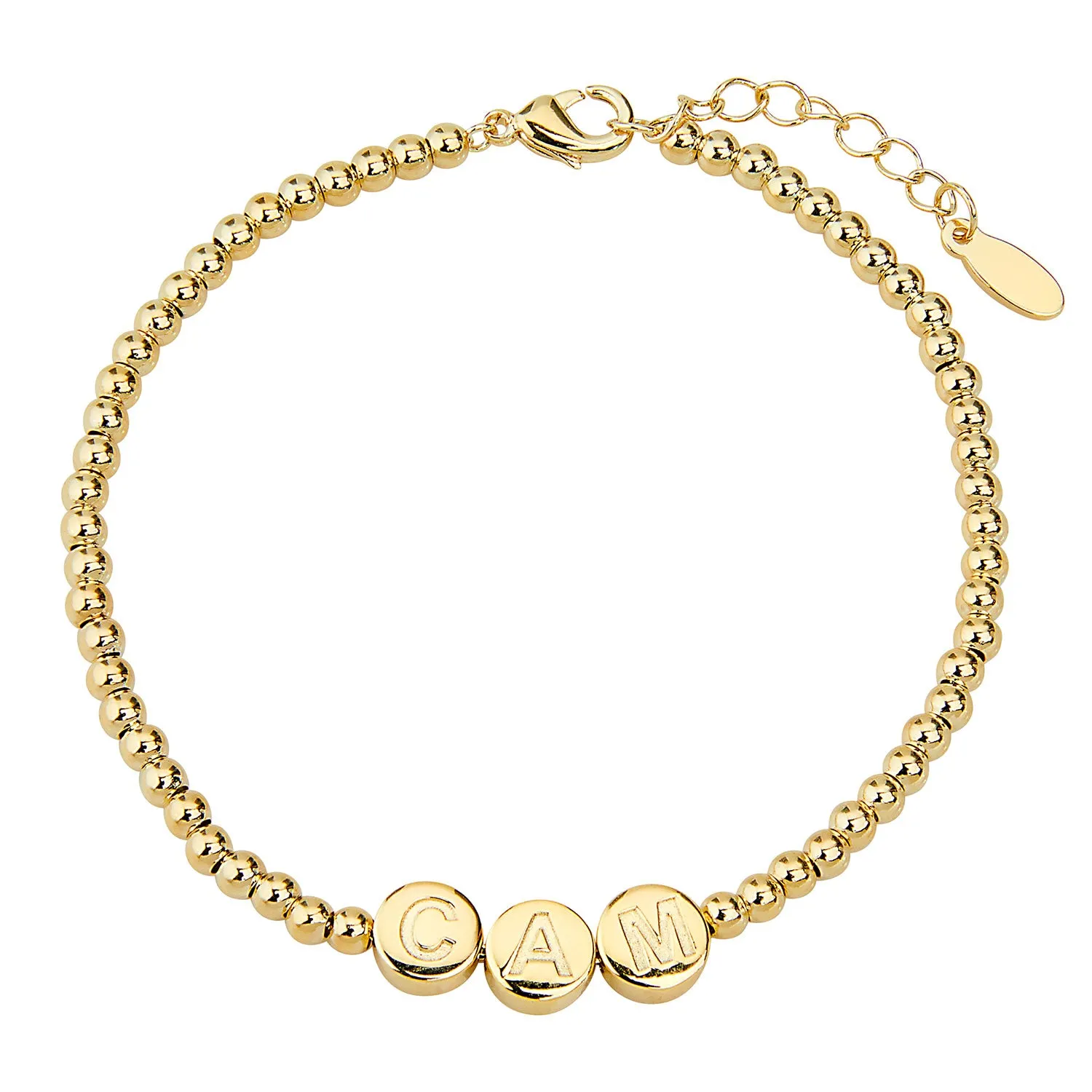 Engraved Slider Charms Station Beaded Bracelet sold by Limoges Jewelry product image thumbnail 3