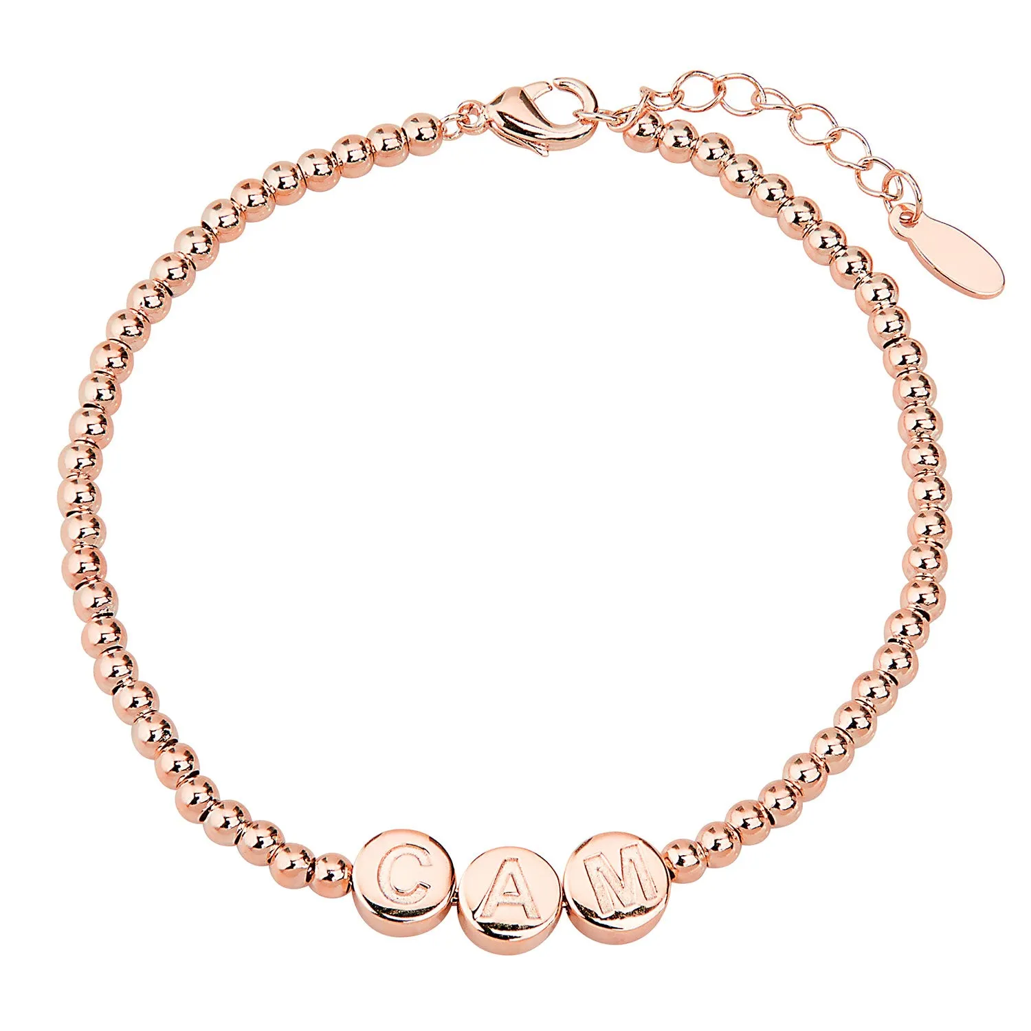 Engraved Slider Charms Station Beaded Bracelet sold by Limoges Jewelry product image thumbnail 5