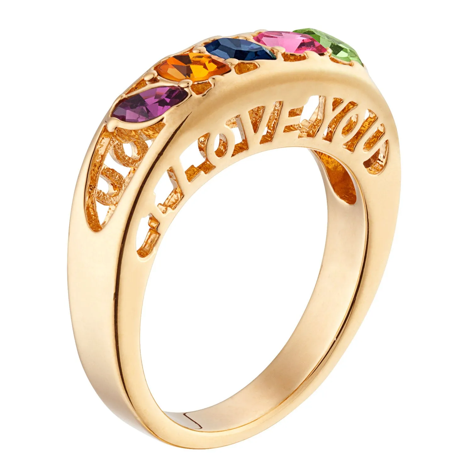 I Love You Marquise Family Birthstone Ring sold by Limoges Jewelry product image thumbnail 2
