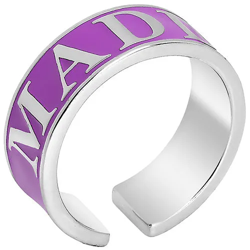 Silver Plated Enamel Name Wide Band Ring sold by Limoges Jewelry product image thumbnail 2