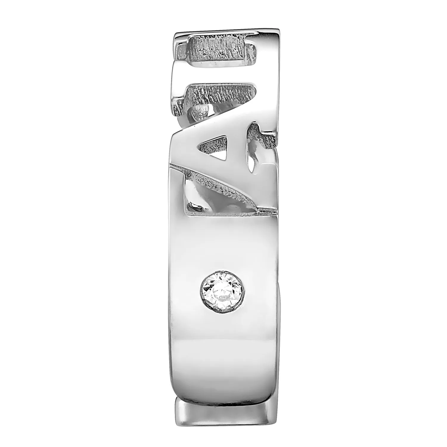 Sterling Silver Name with Side Birthstone Ring sold by Limoges Jewelry product image thumbnail 2