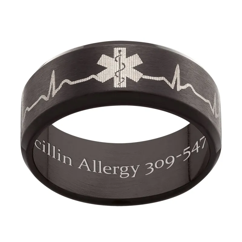 Stainless Steel Medical ID Engravable Band made by Limoges Jewelry