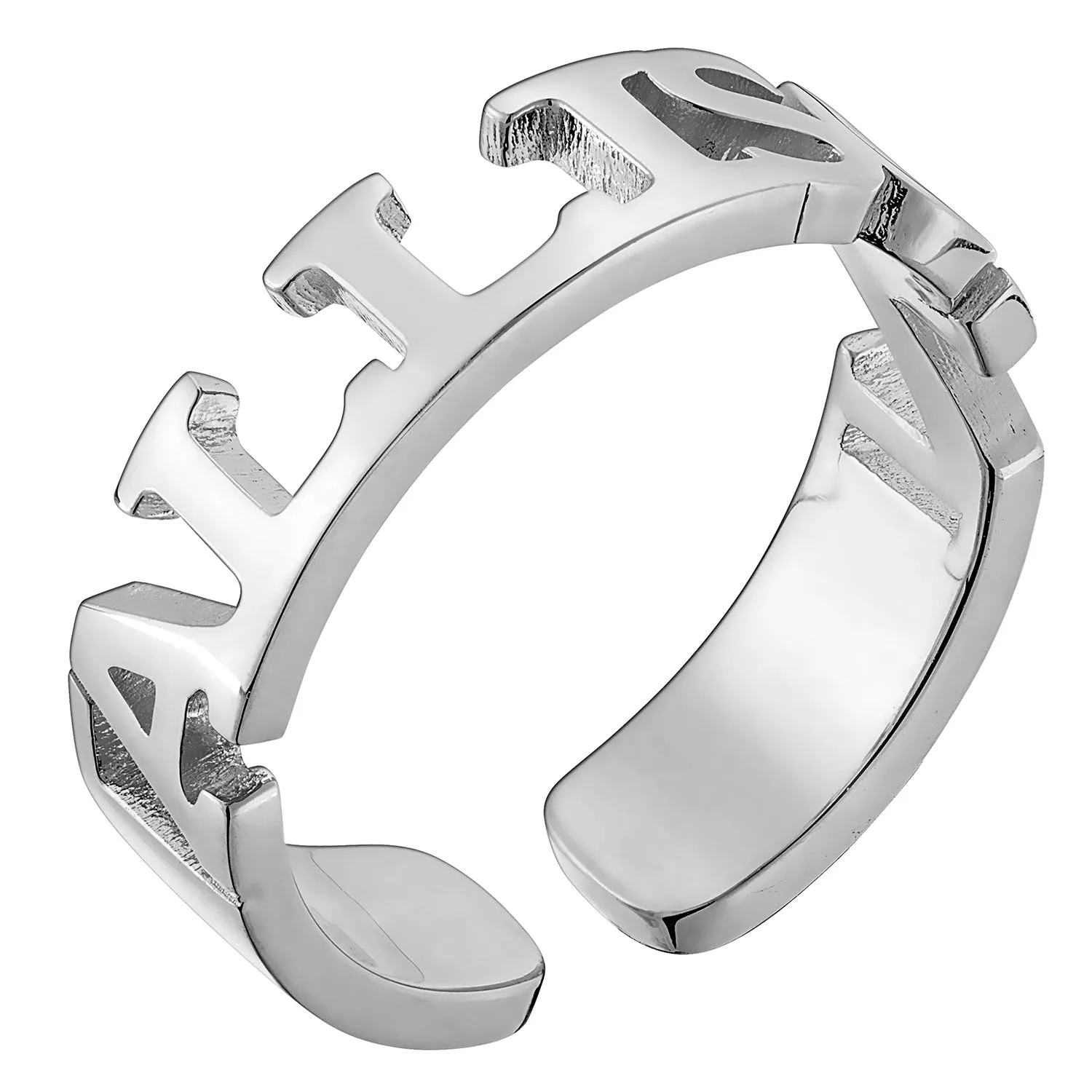 Sterling Silver Name with Side Birthstone Ring sold by Limoges Jewelry product image thumbnail 3