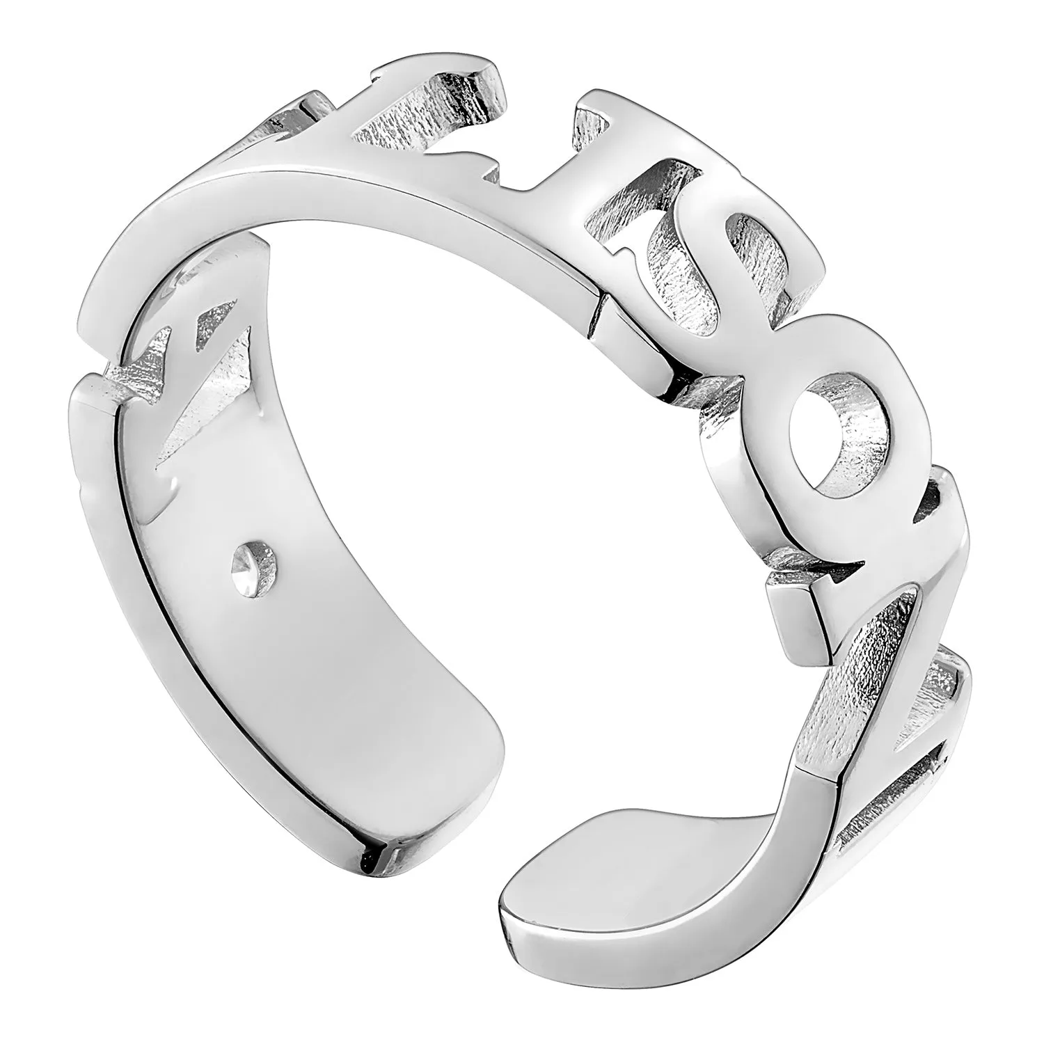 Sterling Silver Name with Side Birthstone Ring sold by Limoges Jewelry product image thumbnail 4