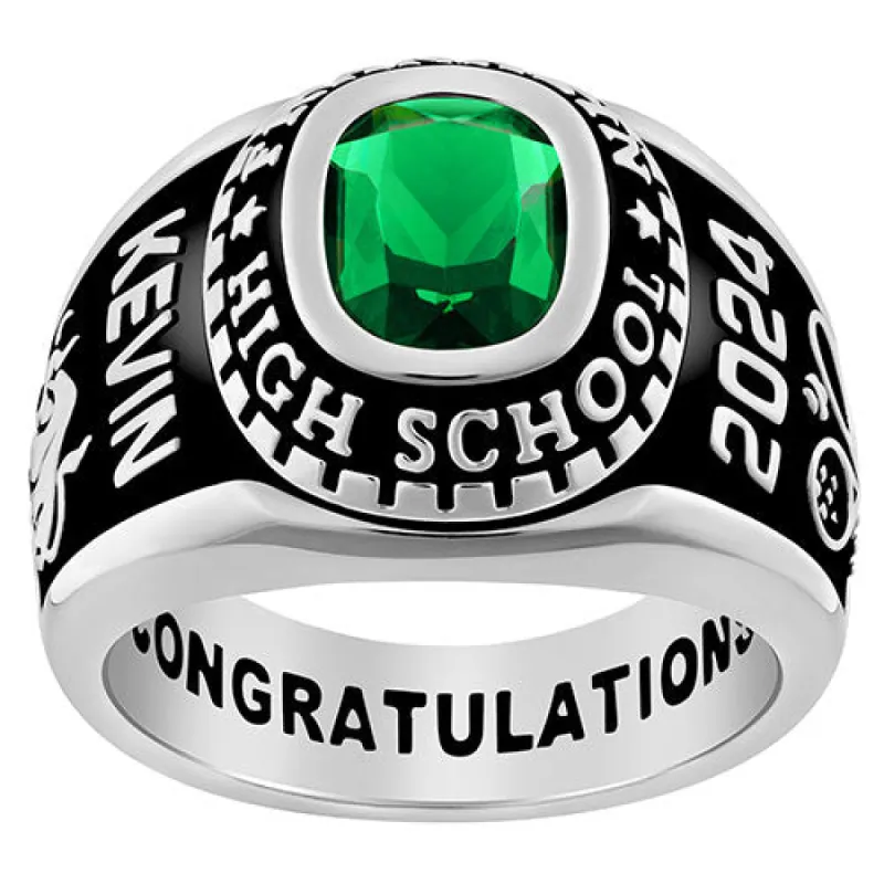 Men's Platinum Celebrium Birthstone Class Ring sold by Limoges Jewelry