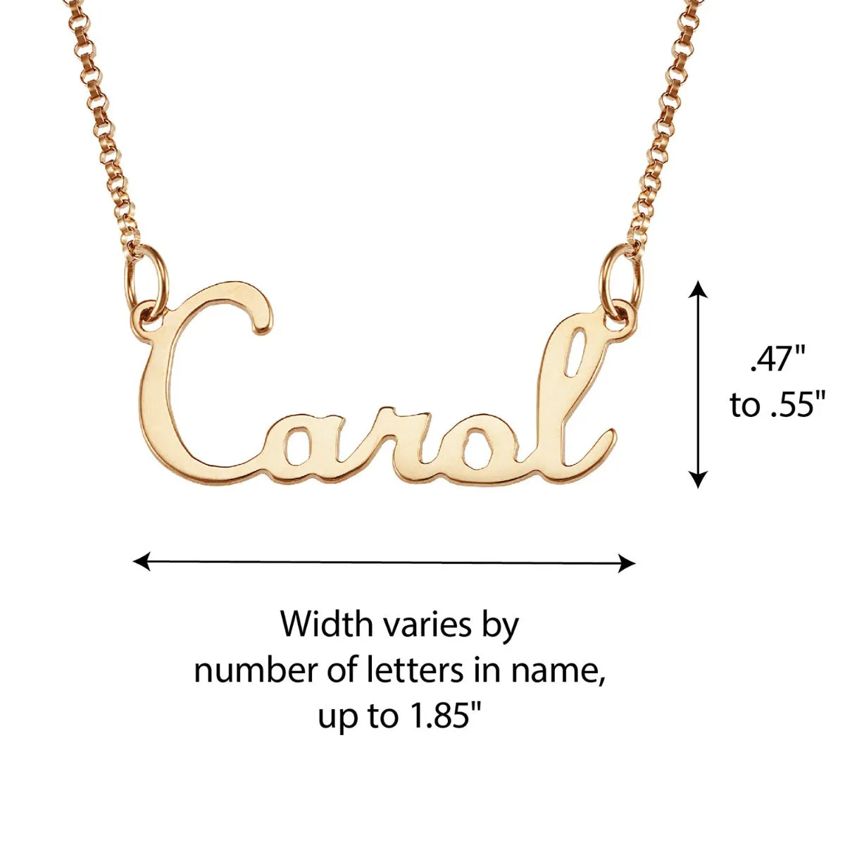 10K Yellow Gold Script Name Necklace sold by Limoges Jewelry product image thumbnail 4
