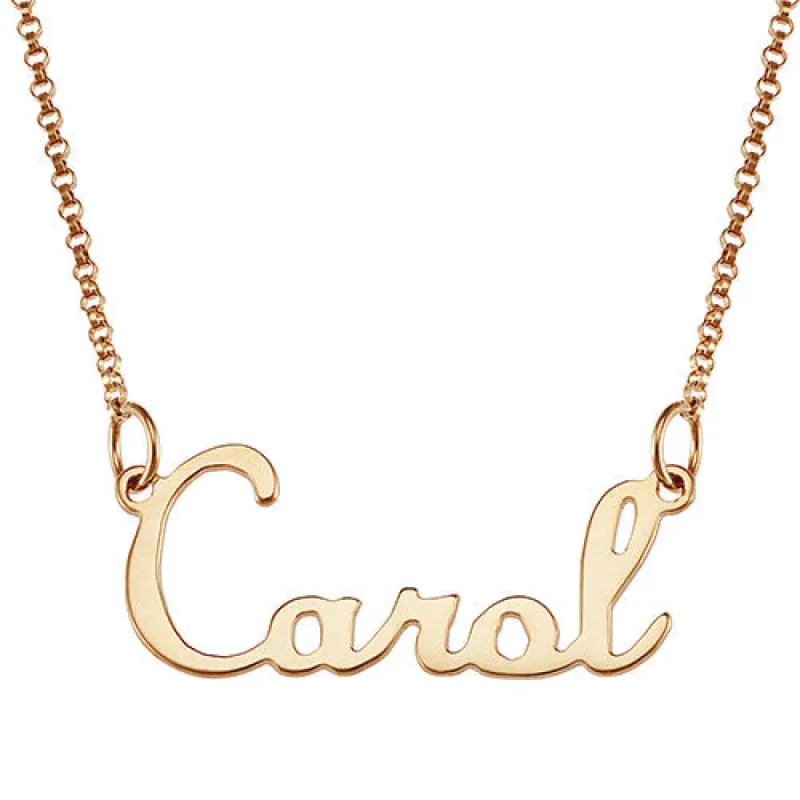 10K Yellow Gold Script Name Necklace sold by Limoges Jewelry