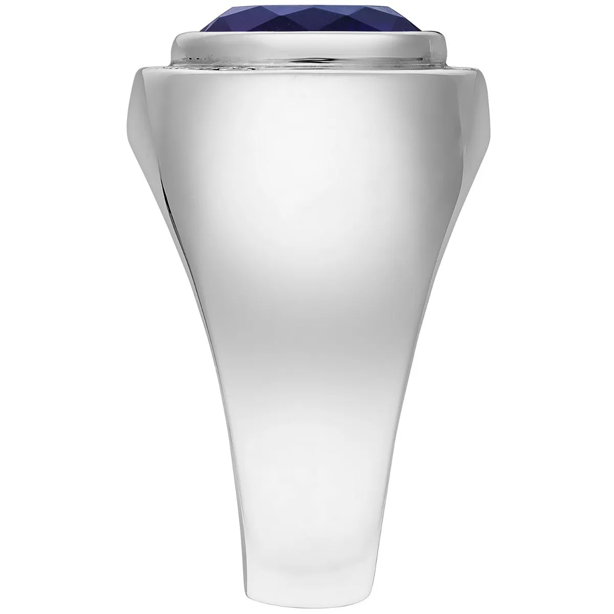 Men's Platinum Plated Minimal Oval Birthstone Signet Freestyle Class Ring sold by Limoges Jewelry product image thumbnail 3