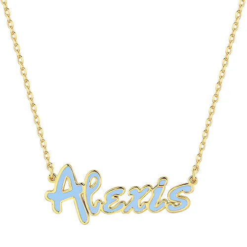 Personalized Enamel Bold Name Necklace sold by Limoges Jewelry product image thumbnail 4