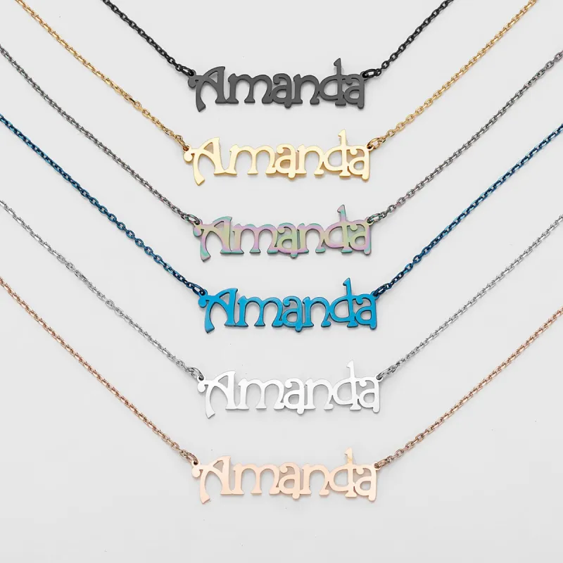 Stainless Steel Fancy Name Necklace sold by Limoges Jewelry