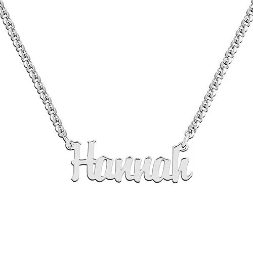 Sterling Silver Script Name Plaque with Free Hoop Earrings sold by Limoges Jewelry product image thumbnail 3