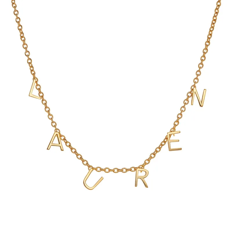 14K Gold over Sterling Dainty Name Choker sold by Limoges Jewelry