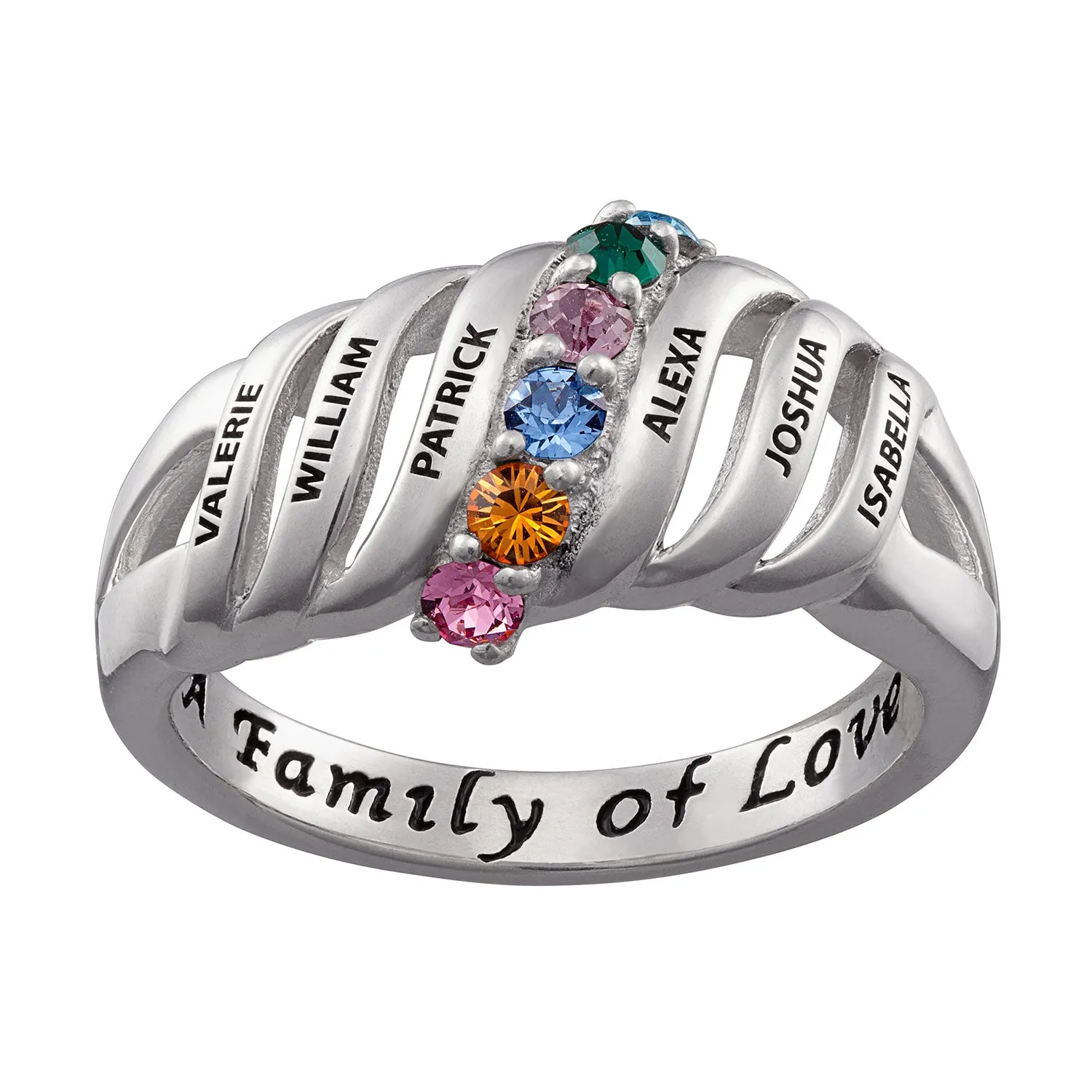 Family Name and Birthstone Ring sold by Limoges Jewelry