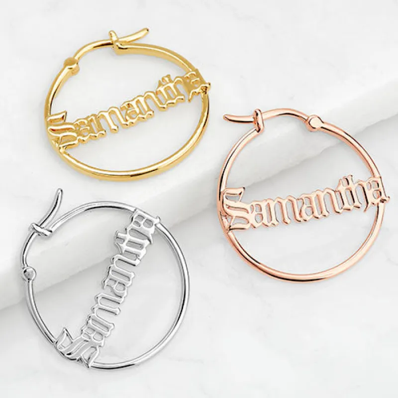 Old English Name Hoop - Small sold by Limoges Jewelry