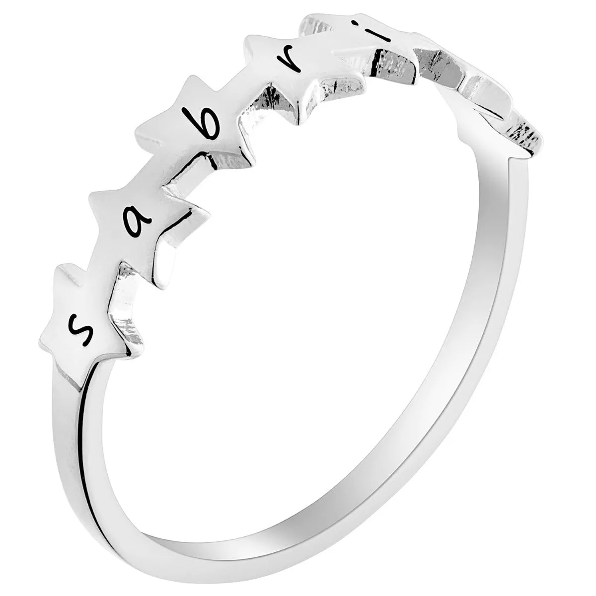 Sequence of Stars Silver Plated Name Ring sold by Limoges Jewelry product image thumbnail 2