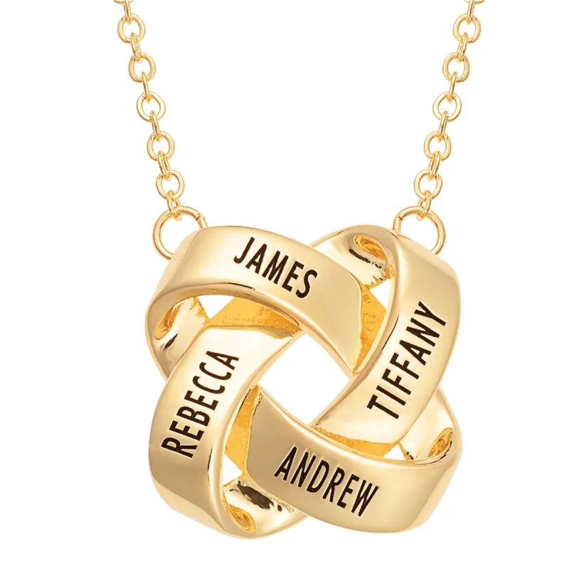 14K Gold Plated Interlocking Rings Name Pendant sold by Limoges Jewelry