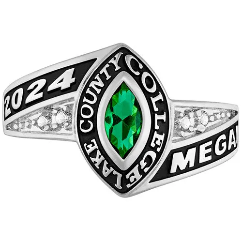 Women's CELEBRIUM Marquise Birthstone and CZ Class Ring sold by Limoges Jewelry product image thumbnail 2