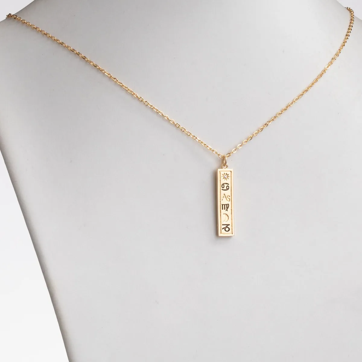 14K Gold Plated Zodiac Bar Pendant sold by Limoges Jewelry product image thumbnail 3