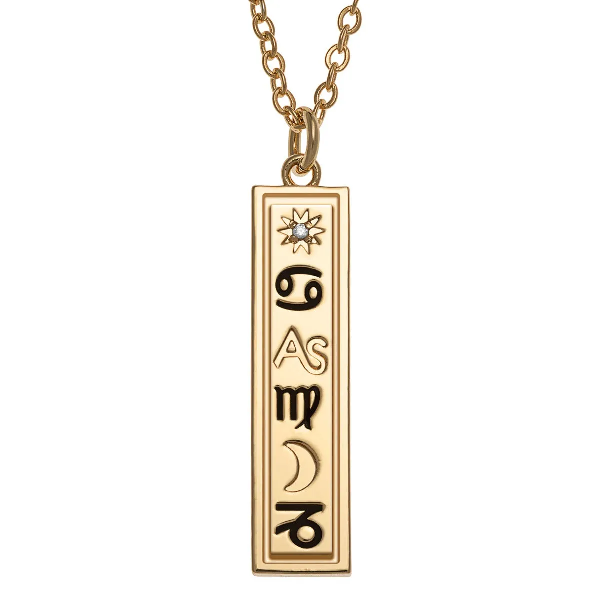 14K Gold Plated Zodiac Bar Pendant sold by Limoges Jewelry product image thumbnail 2