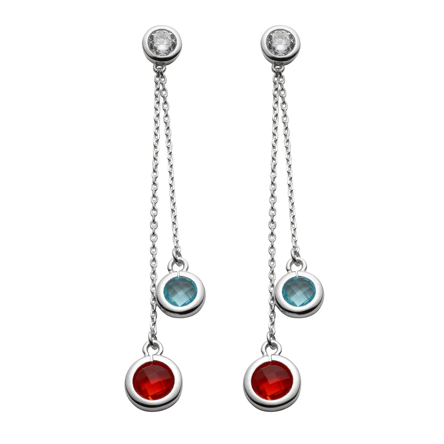 Sterling Silver Family Birthstone Dangle Earrings sold by Limoges Jewelry product image thumbnail 2