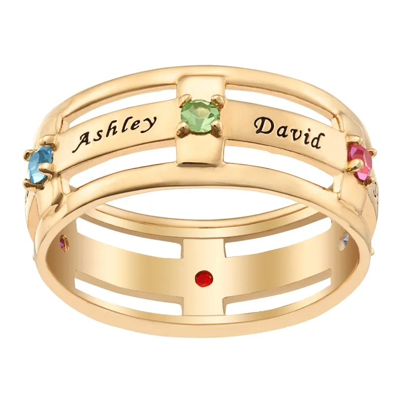 Family Name and Birthstone Ring sold by Limoges Jewelry