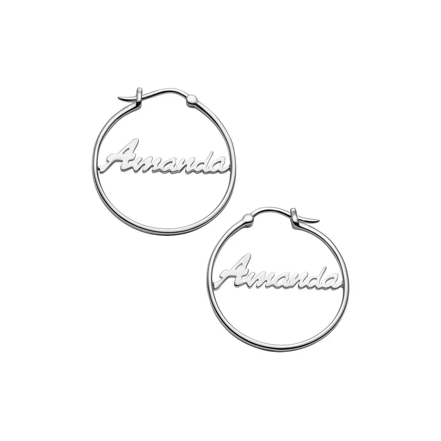 Sterling Silver Personalized Name Small Hoop Earring sold by Limoges Jewelry