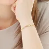 14K Gold Plated Engraved Paperclip Station Bracelet sold by Limoges Jewelry