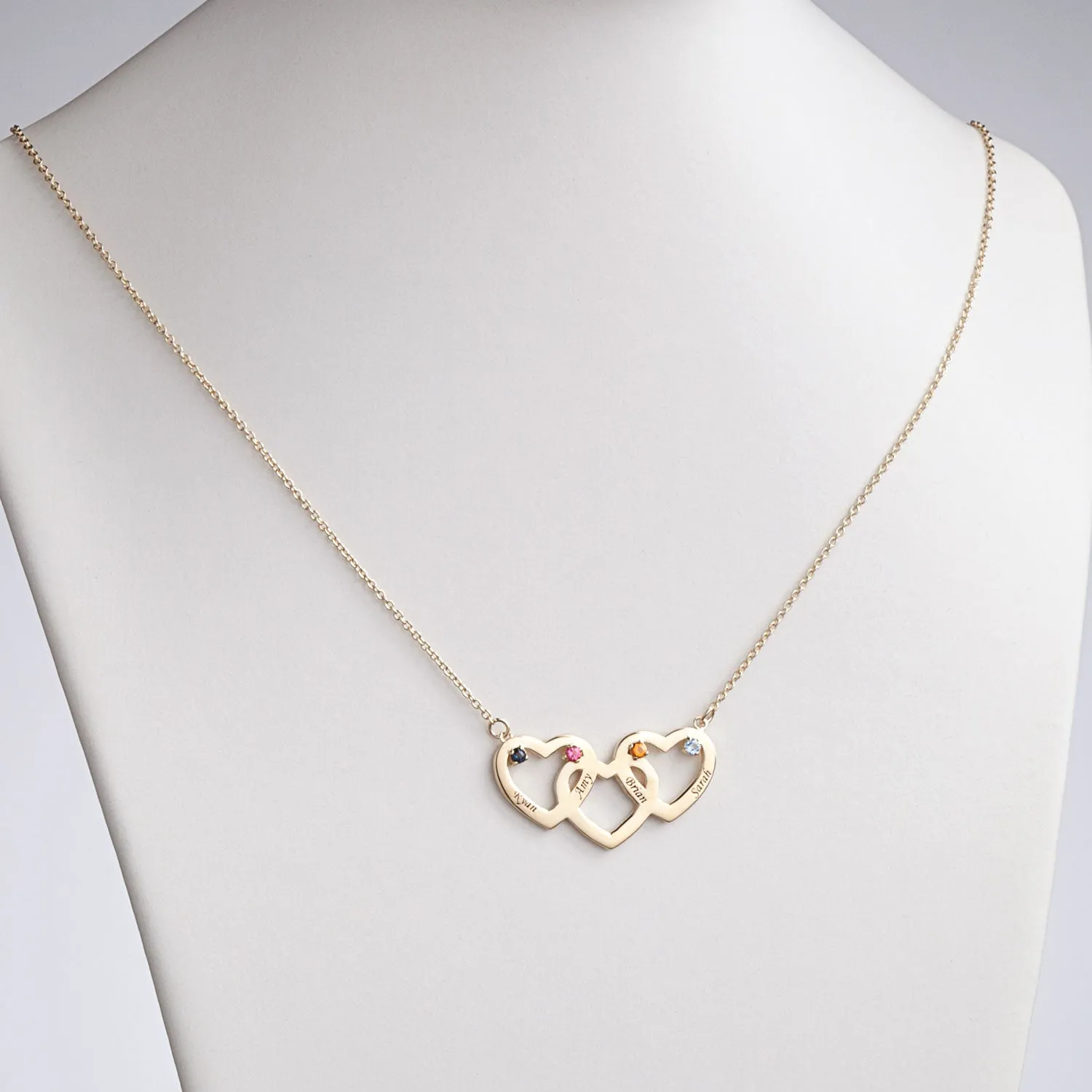 Personalized Family Names and Birthstones Heart Necklace sold by Limoges Jewelry product image thumbnail 2