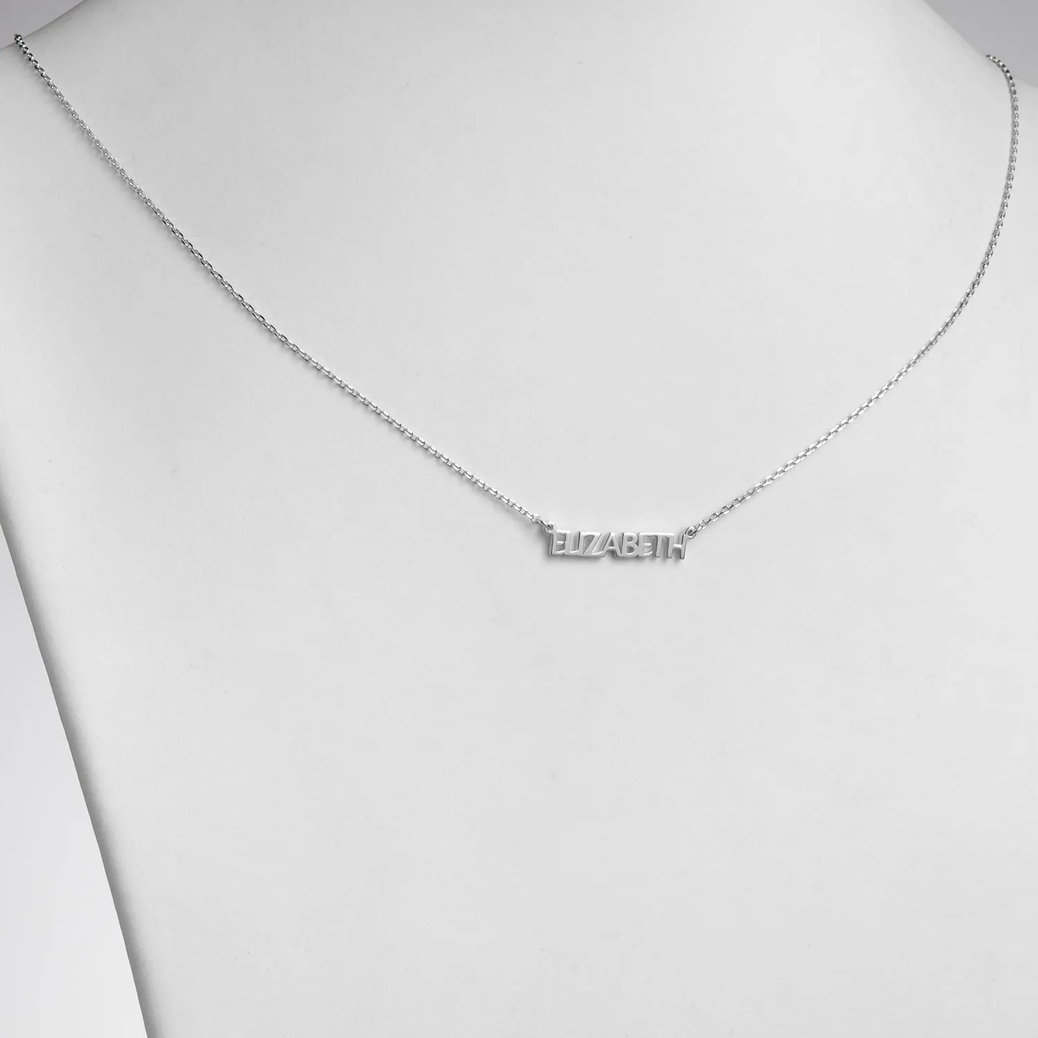 Sterling Silver Petite Uppercase Name Station Necklace sold by Limoges Jewelry product image thumbnail 2