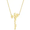 Sterling Silver Vertical Script Name with Birthmonth Flower Bouquet Necklace sold by Limoges Jewelry