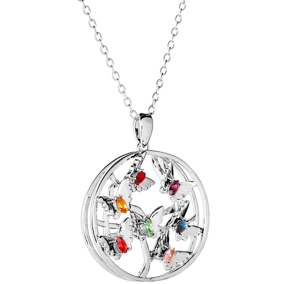 3D Butterflies with Birthstone Necklace sold by Limoges Jewelry product image thumbnail 3
