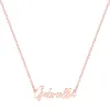 Sterling Silver Petite Cursive Name Plaque Necklace sold by Limoges Jewelry