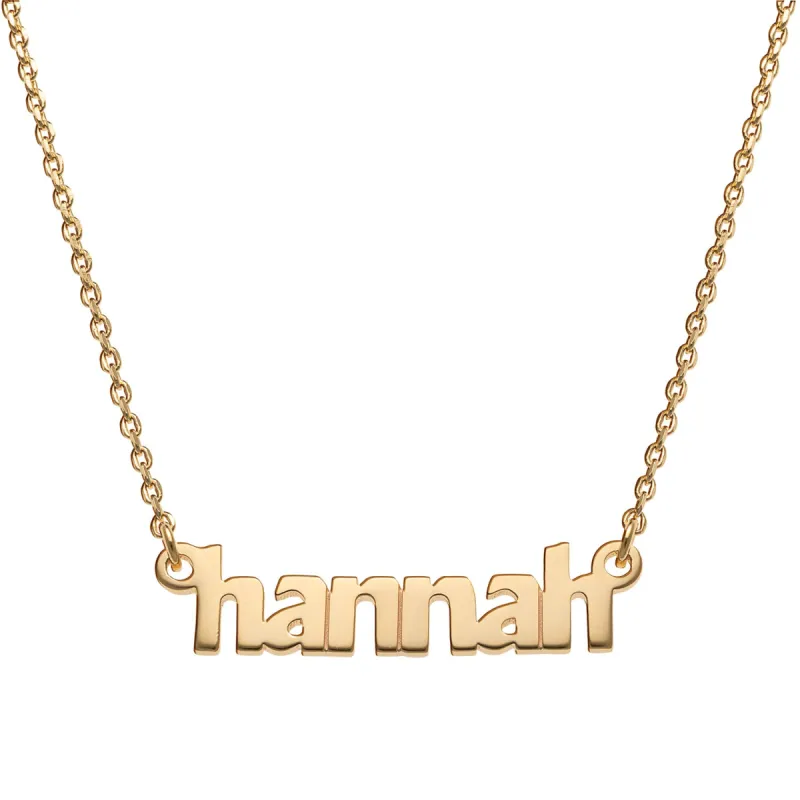 14K Gold over Sterling Lowercase Name Necklace sold by Limoges Jewelry