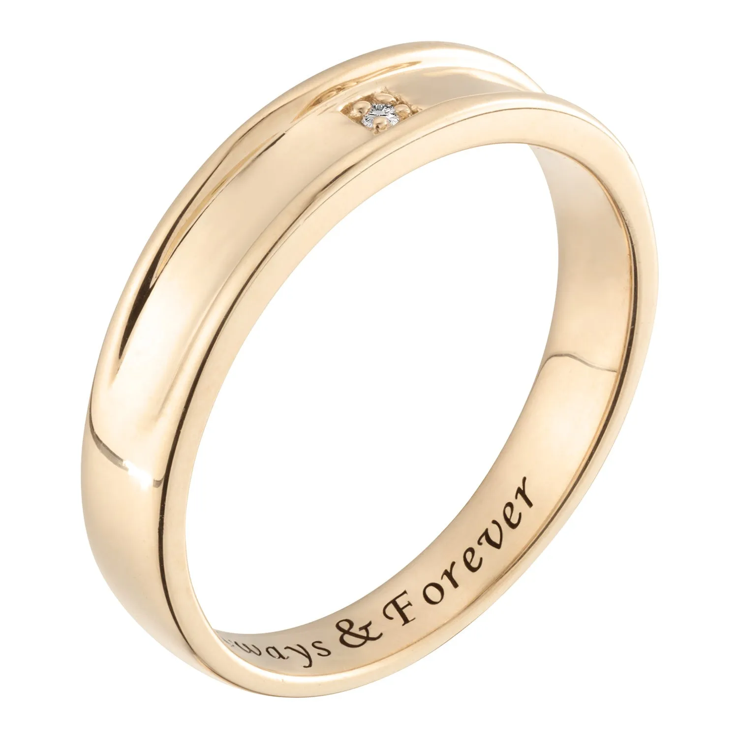 14K Gold over Sterling Men's Engraved Diamond Accent Ring sold by Limoges Jewelry product image thumbnail 2