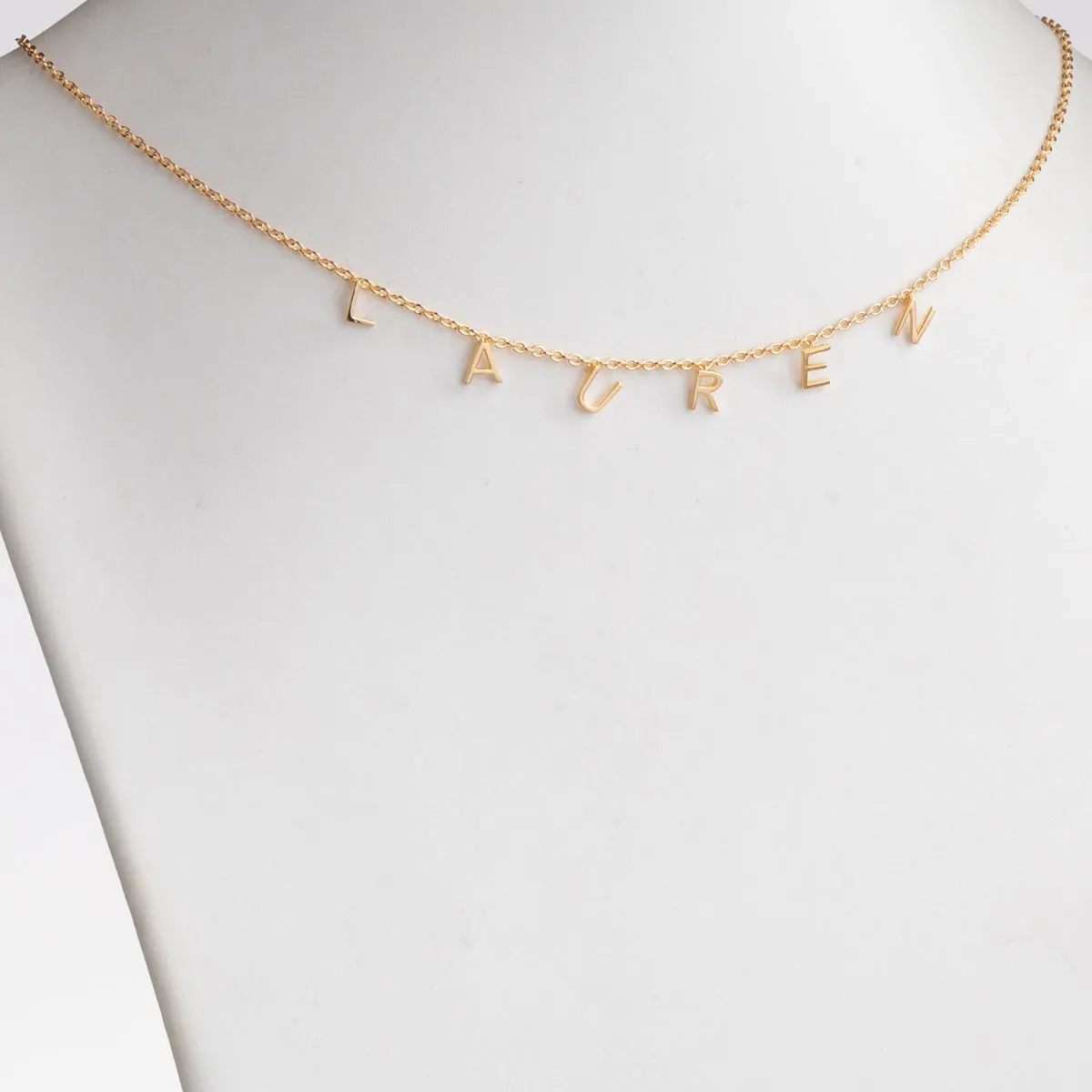 14K Gold Plated Dainty Name Choker sold by Limoges Jewelry product image thumbnail 2